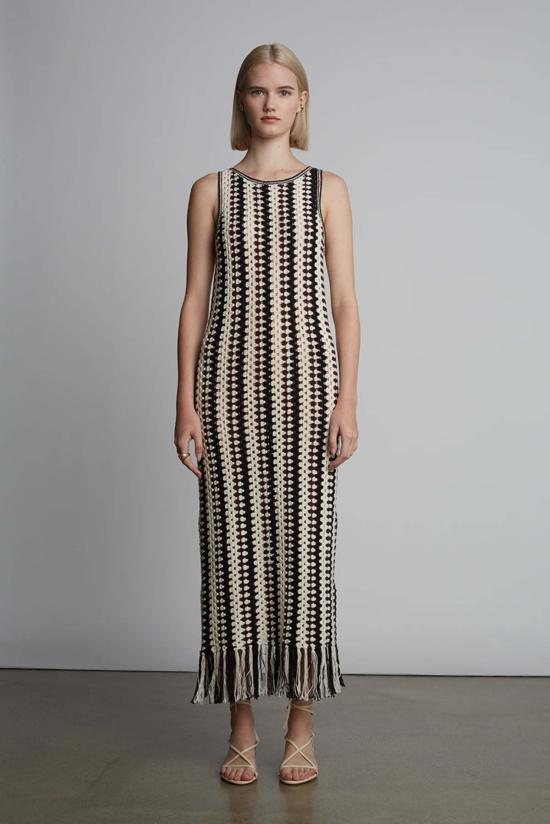  ELEVEN SIX 롱 원피스 일레븐 식스 나탈리 크로셰 드레스 아이보리/에스프레소/블랙