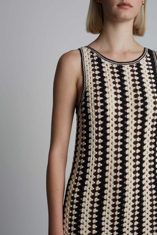  ELEVEN SIX 롱 원피스 일레븐 식스 나탈리 크로셰 드레스 아이보리/에스프레소/블랙 - ELEVEN SIX