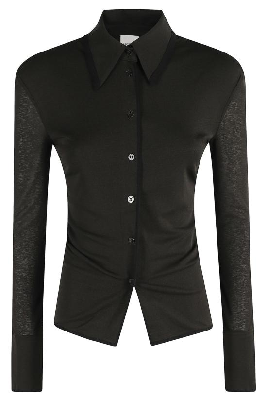  나누슈카 블라우스 Nanushka Idana  무연탄 블랙