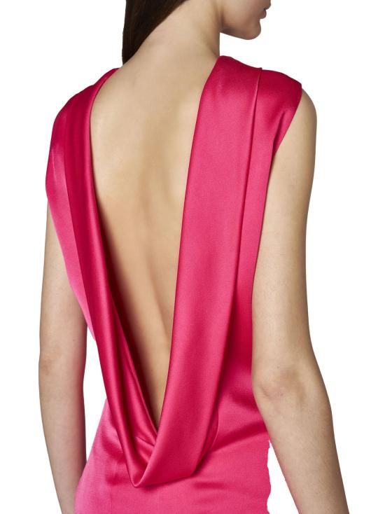  베르사체 롱 원피스 링넥 롱드레스 핑크 - VERSACE