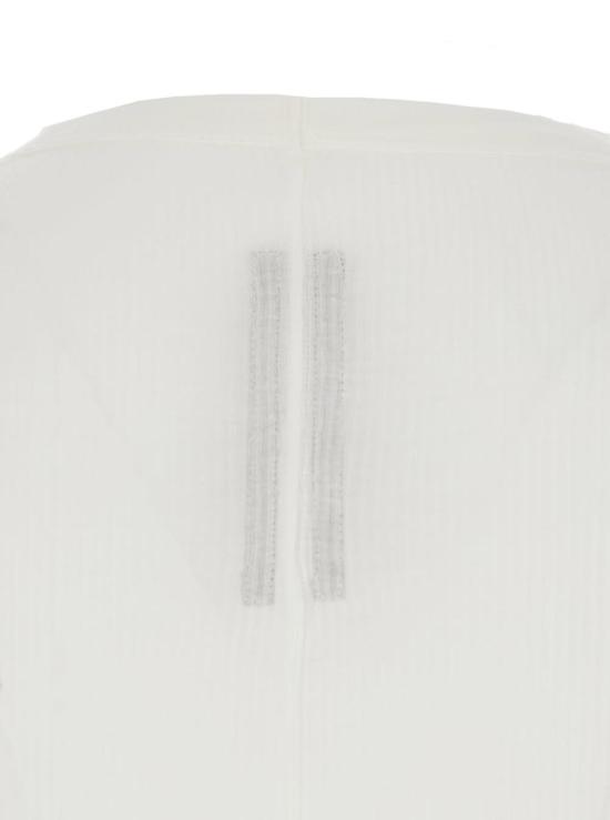  릭 오웬스 탑 라운드넥 골지 비스코스 실크 혼방 티셔츠 화이트 - RICK OWENS