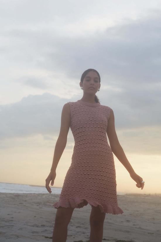  일레븐 식스 숏 원피스 니트 레미 크로셰 드레스 - ELEVEN SIX