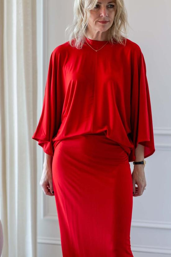  하우스 오브 다그마르 롱 스커트 하우스 오브 다그마 저지 맥시 스커트 레드 - HOUSE OF DAGMAR