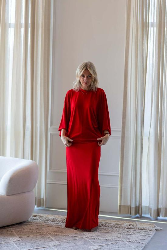  하우스 오브 다그마르 롱 스커트 하우스 오브 다그마 저지 맥시 스커트 레드 - HOUSE OF DAGMAR