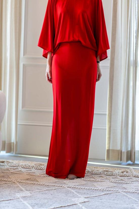  하우스 오브 다그마르 롱 스커트 하우스 오브 다그마 저지 맥시 스커트 레드