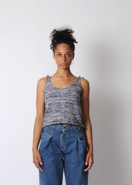  WASTE YARN PROJECT 민소매 티셔츠 폐사 프로젝트 콜린 크롭 탱크