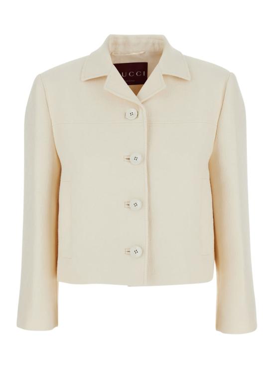  구찌 자켓 GG 캔버스 재킷 (노치드 리버스 디자인, 화이트)