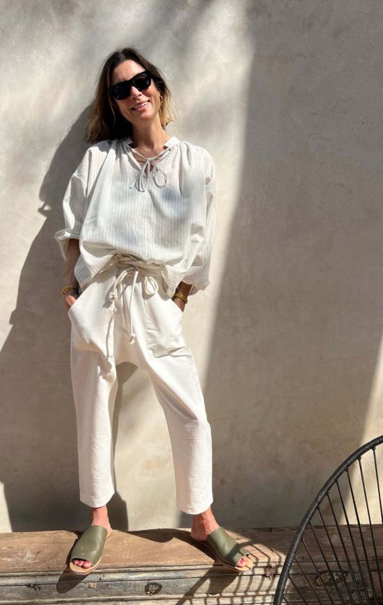  투 스트레이트 팬츠 카디 페이퍼백 팬츠 화이트 2개 - TWO