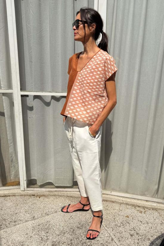  투 스트레이트 팬츠 카디 페이퍼백 팬츠 화이트 2개 - TWO