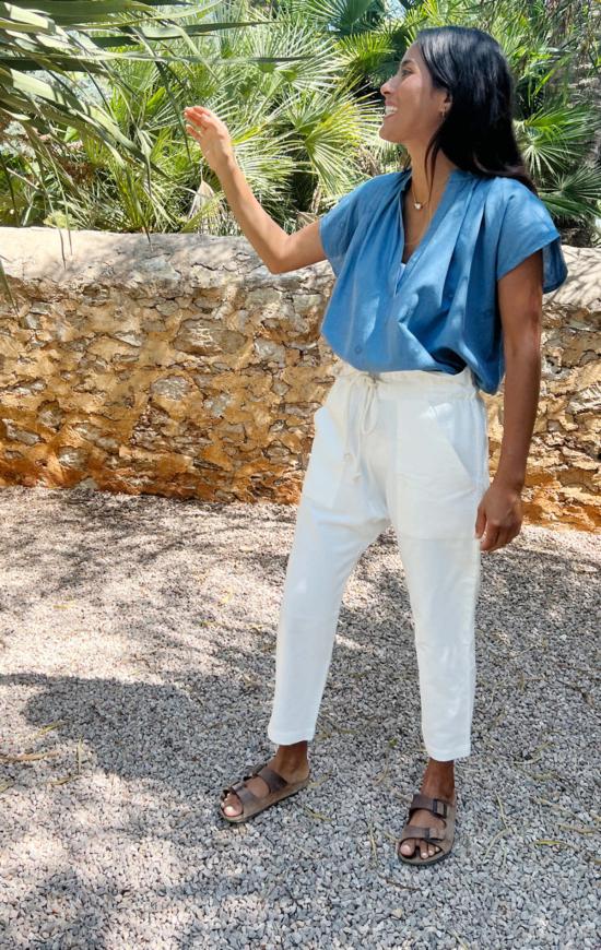  투 스트레이트 팬츠 카디 페이퍼백 팬츠 화이트 2개 - TWO