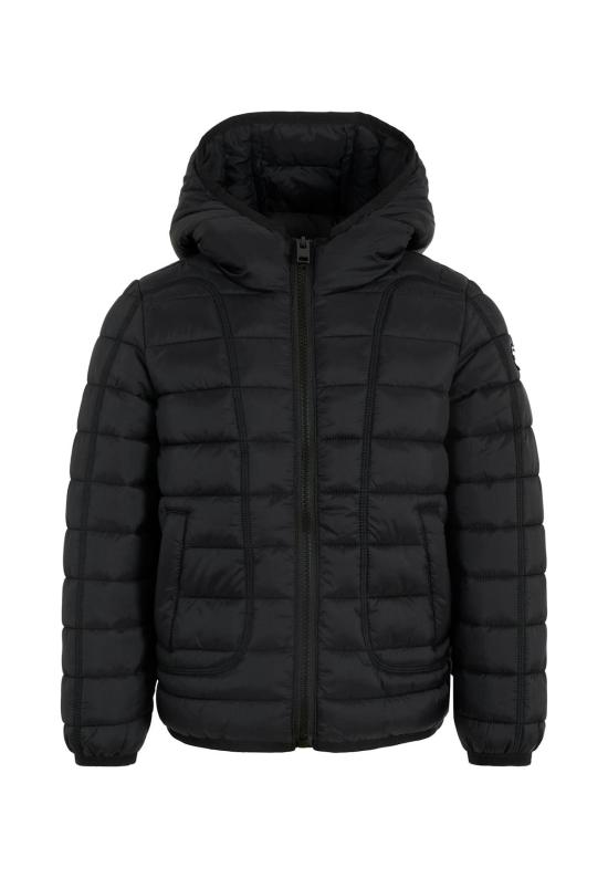  [키즈] 디젤 자켓 로고가 있는 아동용 다운 재킷 (블랙)