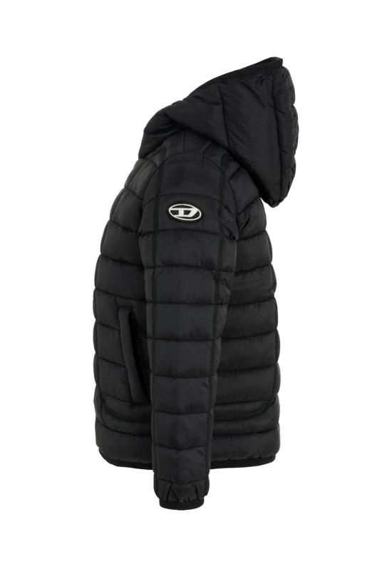  [키즈] 디젤 자켓 로고가 있는 아동용 다운 재킷 (블랙) - DIESEL