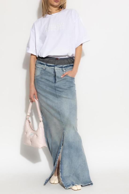  MM6 메종마르지엘라 반팔 티셔츠 Mm6 메종 마르지엘라 숫자 로고 티셔츠 화이트 - MM6 MAISON MARGIELA