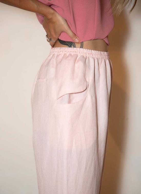  KAAREM 스트레이트 팬츠 카렘 이즈 테이퍼드 린넨 포켓 팬츠 라이트 핑크 - OTHER BRANDS