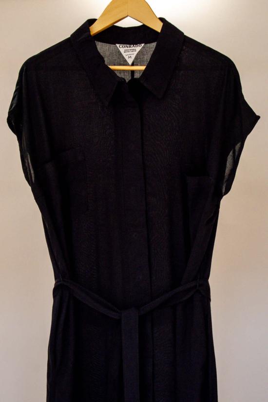  콘라도 숏 원피스 다니엘 블랙 셔츠 드레스 - CONRADO