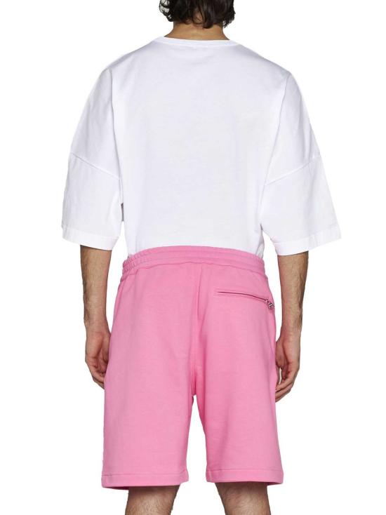  알렉산더 맥퀸 숏팬츠 버뮤다 쇼츠, 그래피티 로고 프린트, 슈가 핑크 믹스 - ALEXANDER MCQUEEN