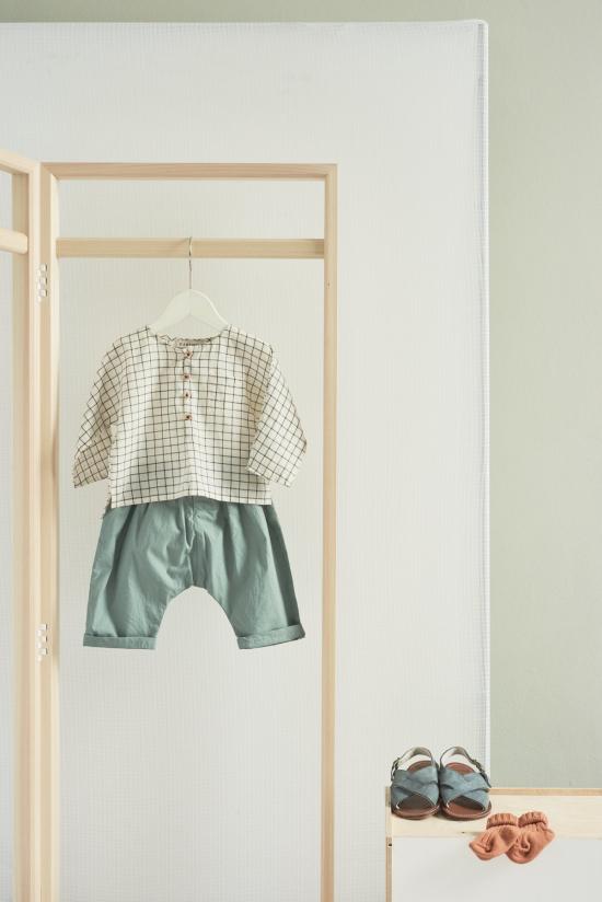  [키즈] Caramel 캐주얼 자켓 키즈 카라멜 핌리코 셔츠 블랙/크림 그리드 - CARAMEL