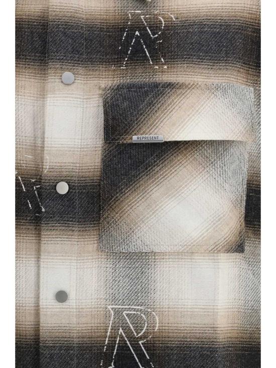  리프레젠트 긴팔 셔츠 Represent All Over Initial 플란넬 셔츠 - REPRESENT