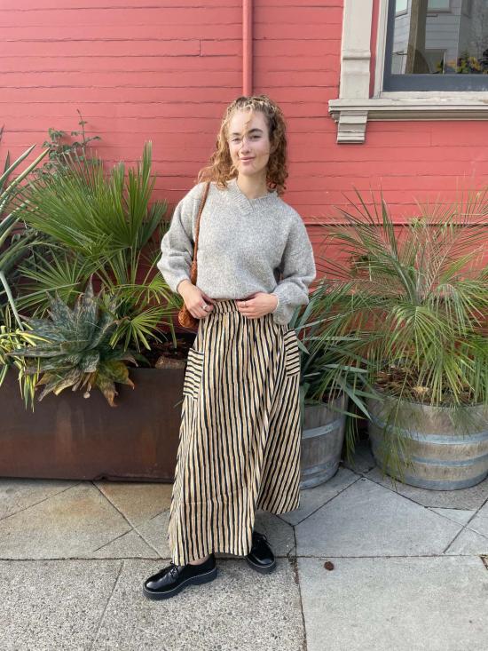  Happy French Gang 롱 스커트 해피 프렌치 갱 틸다  블랙 & 카멜 - HAPPY FRENCH GANG