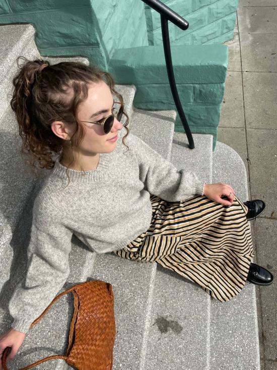  Happy French Gang 롱 스커트 해피 프렌치 갱 틸다  블랙 & 카멜 - HAPPY FRENCH GANG