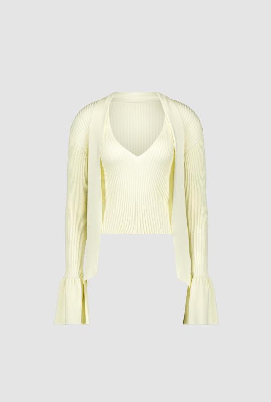  SAEMDI 블라우스 샘디 써니 스카프 탑 연노랑