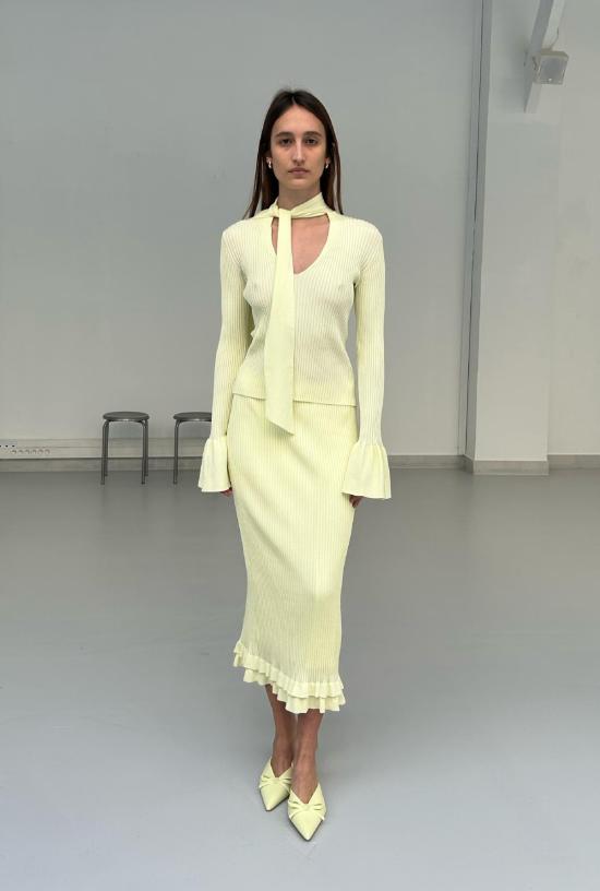  SAEMDI 블라우스 샘디 써니 스카프 탑 연노랑 - OTHER BRANDS