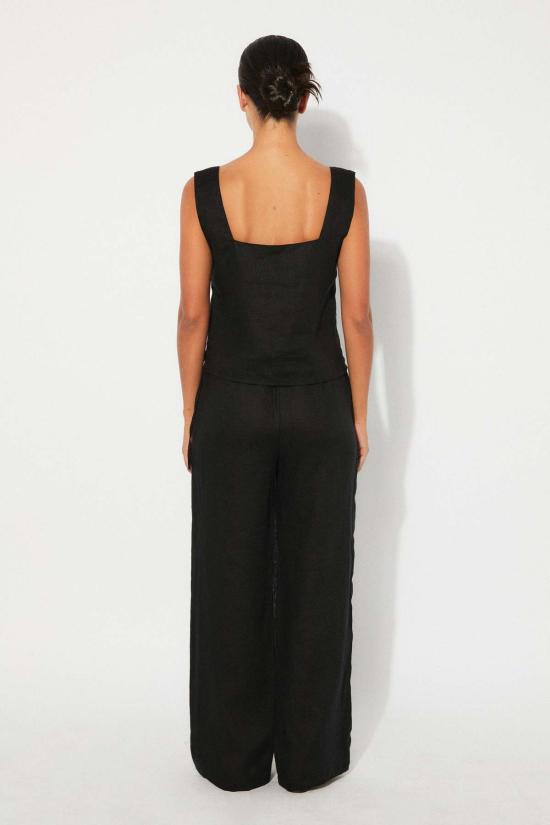  리타 민소매 티셔츠 로우 오로라 탱크탑 블랙 - RITA