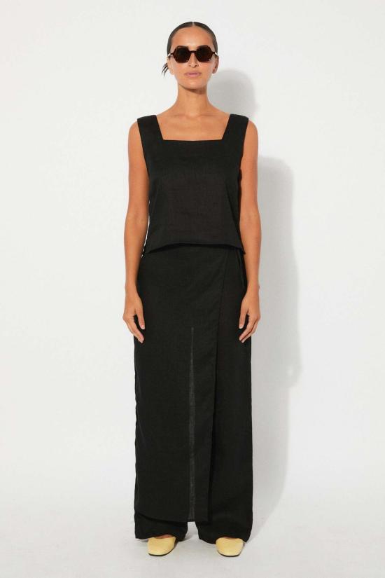  리타 민소매 티셔츠 로우 오로라 탱크탑 블랙 - RITA