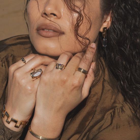  린지 루이스 반지 그랜드 링 골드/블루