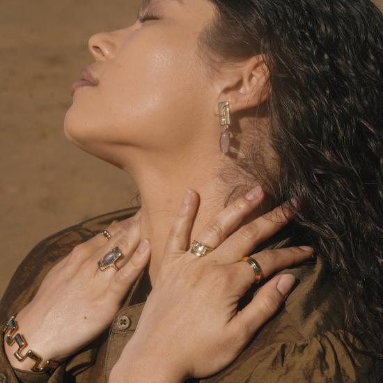  린지 루이스 반지 그랜드 링 골드/블루 - LINDSAY LEWIS