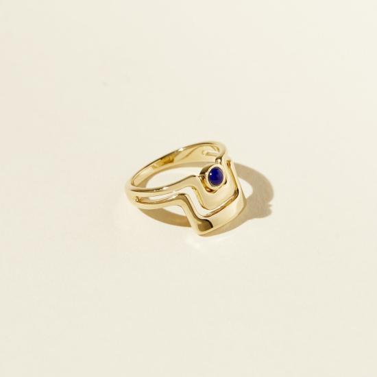  린지 루이스 반지 그랜드 링 골드/블루 - LINDSAY LEWIS