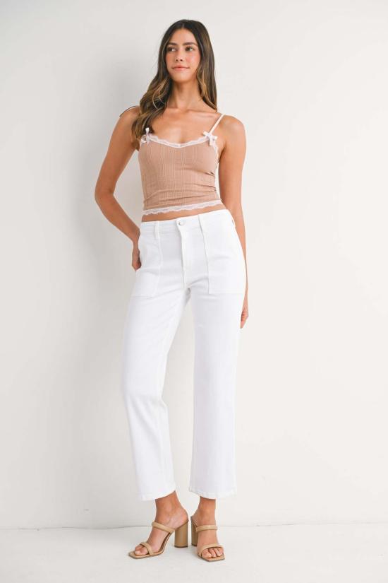  저스트 블랙 데님 데님 팬츠 유틸리티 포켓 스트레이트 진 - JUST BLACK DENIM