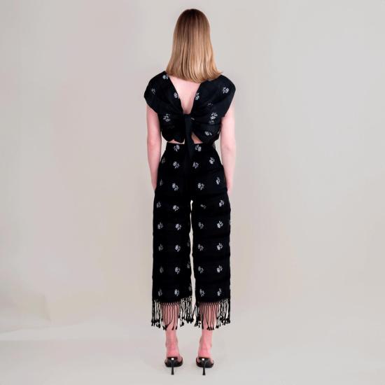  모즈 모즈 크롭 팬츠 Mozh 모즈 로즈 프린지 팬츠 블랙 - MOZH MOZH