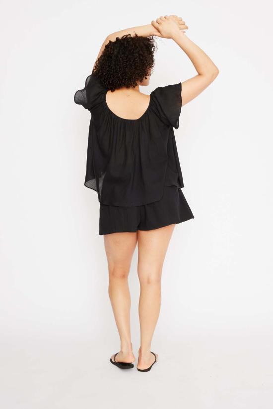  루 샤르망 블라우스 루프 샤르망 스윙탑 블랙 - LOUP CHARMANT