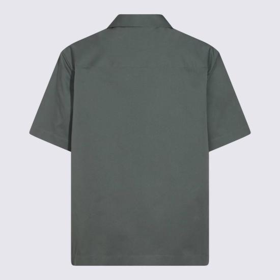  질샌더 반팔 셔츠 질 샌더 코튼 셔츠 그린 - JIL SANDER