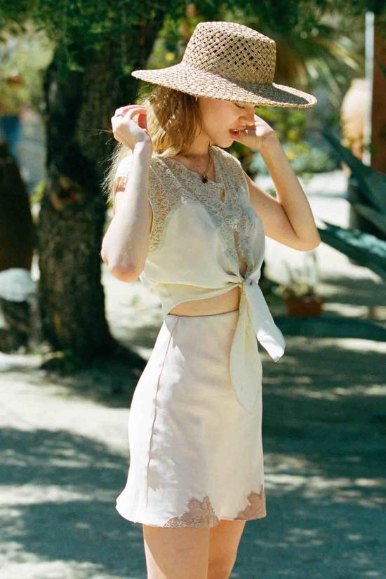  메릿 찰스 미디 스커트 멤피스 스커트 소프트 로즈 - MERRITT CHARLES