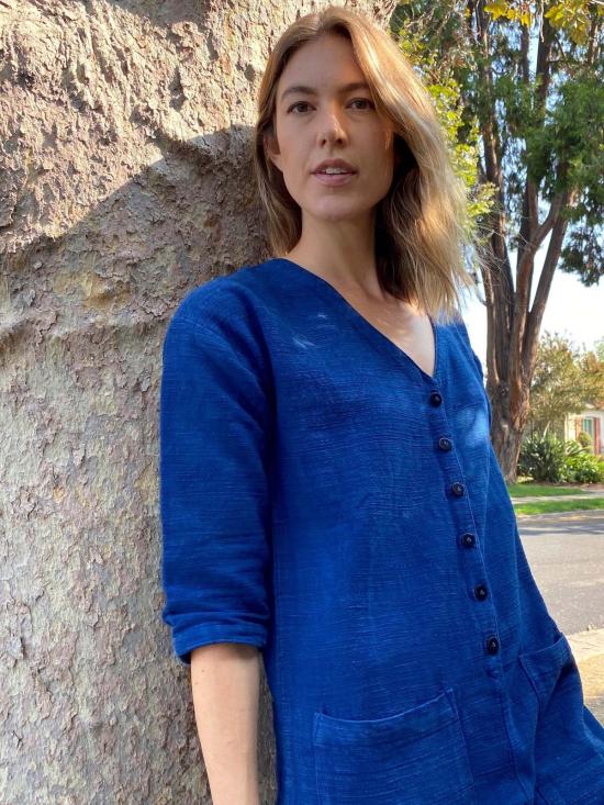  Happy French Gang 점프수트 Happyfrenchgang 텍스처드  인디고 - OTHER BRANDS