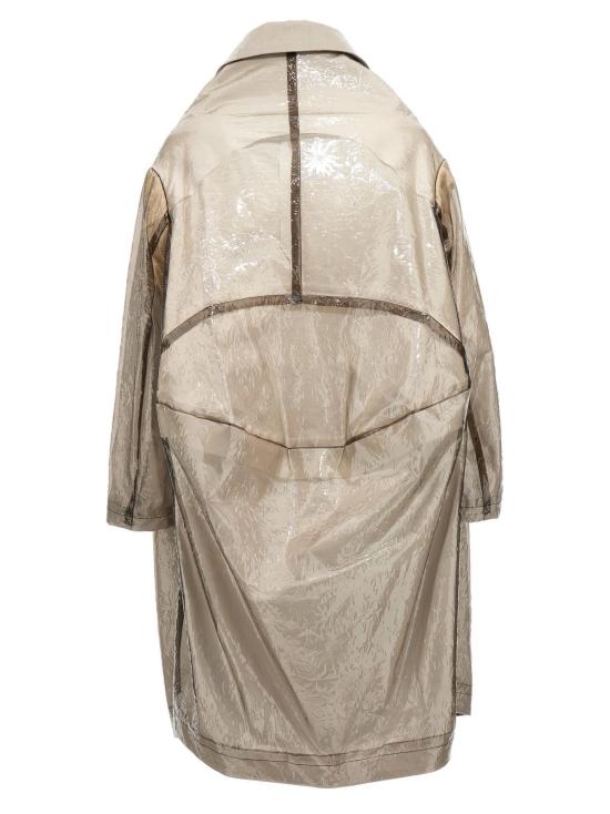  꼼데가르송 트렌치 코트 Comme Des Garçons 오버사이즈 텍스처 트렌치코트 그레이 - COMME DES GARCONS