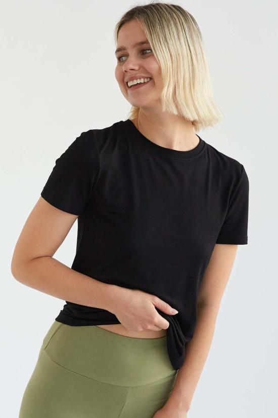  온오프 에센셜 반팔 티셔츠 Onoff Essentials 뱀부 크루넥 티셔츠 - ONOFF ESSENTIALS