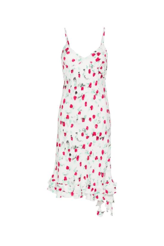  마르니 미디 원피스 마니 릴리 비스코스 크레이프 드레스 릴리화이트