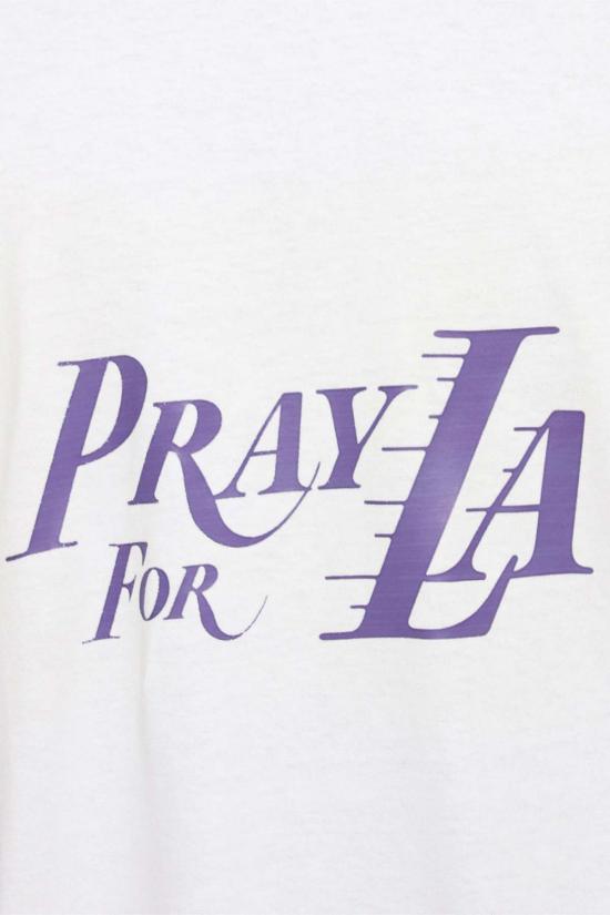  더 셀렉트 반팔 티셔츠 셀렉트 레이커스 프레이 포 LA 티셔츠 화이트 - THE CELECT