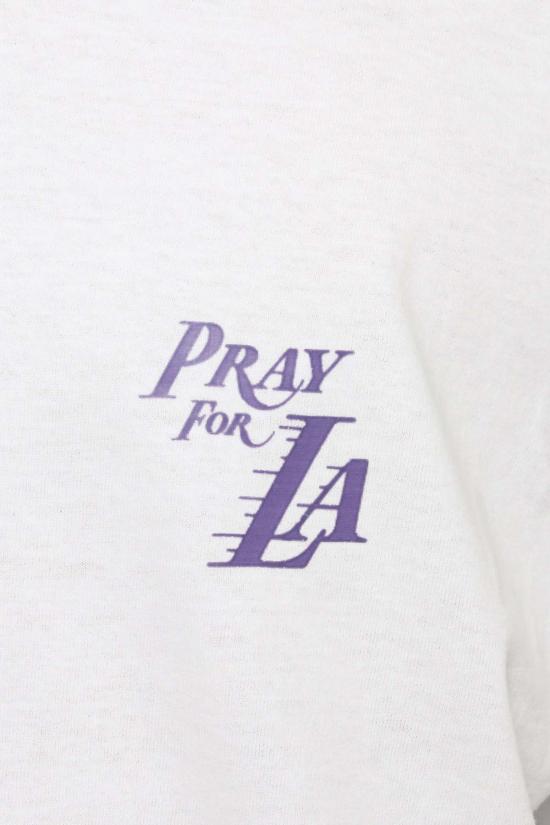  더 셀렉트 반팔 티셔츠 셀렉트 레이커스 프레이 포 LA 티셔츠 화이트 - THE CELECT