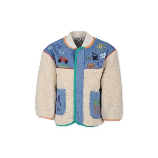  [키즈] 스텔라 맥카트니 자켓 스텔라 매카트니 아동용 인조 모피 코트 (트랙터 아이보리 색상)