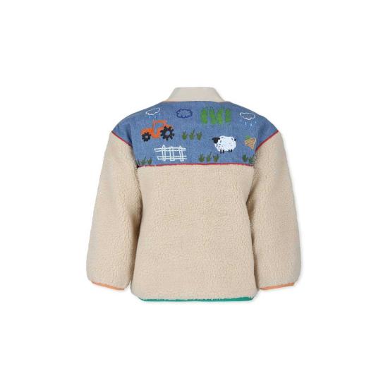  [키즈] 스텔라 맥카트니 자켓 스텔라 매카트니 아동용 인조 모피 코트 (트랙터 아이보리 색상) - STELLA MCCARTNEY