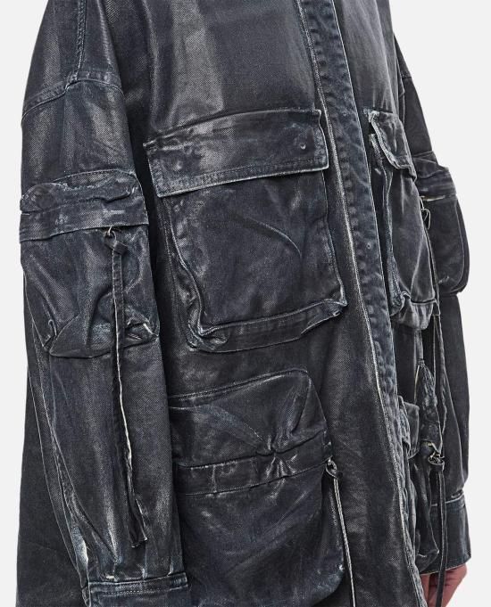  디 아티코 코트 아티코 멀티 포켓 숏  블랙 - THE ATTICO