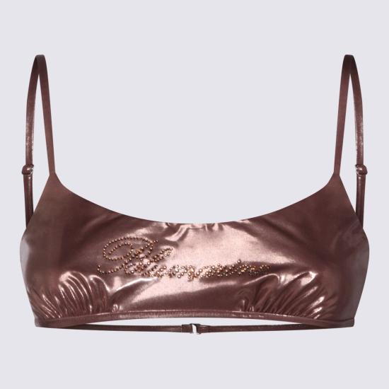  블루마린 비키니 수영복 브라운 탑  커버업 너츠