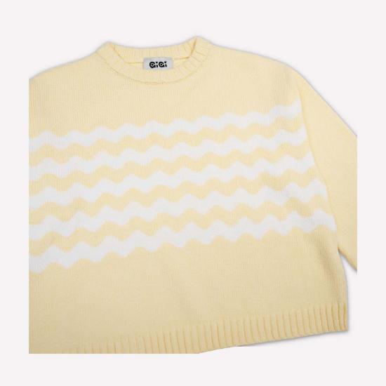  지지 니트웨어 스웨터 웨이브 스트라이프 코튼 - GIGI KNITWEAR
