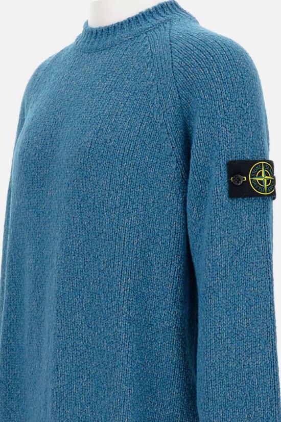  스톤 아일랜드 스웨터 크루넥  블루 멜란지 - STONE ISLAND