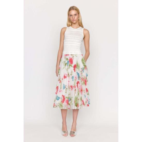  크리스티 린 미디 스커트 피아 스커트 모나크 아이보리