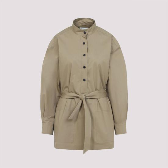  생로랑 블라우스 Saint Laurent 카멜 포플린  세이블 무이유